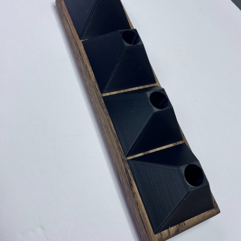 #13 Custom Pen Holder Pyramid 4 Pen holder Free Shipping - Oak base